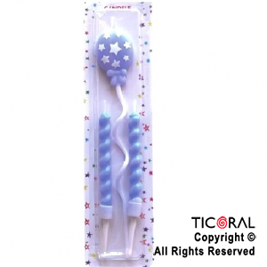 VELA GLOBO CELESTE x 3 UNIDADES